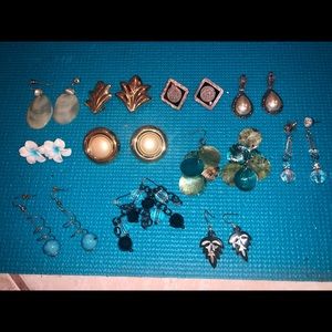 Lot of 13 pairs of vintage and costume earrings